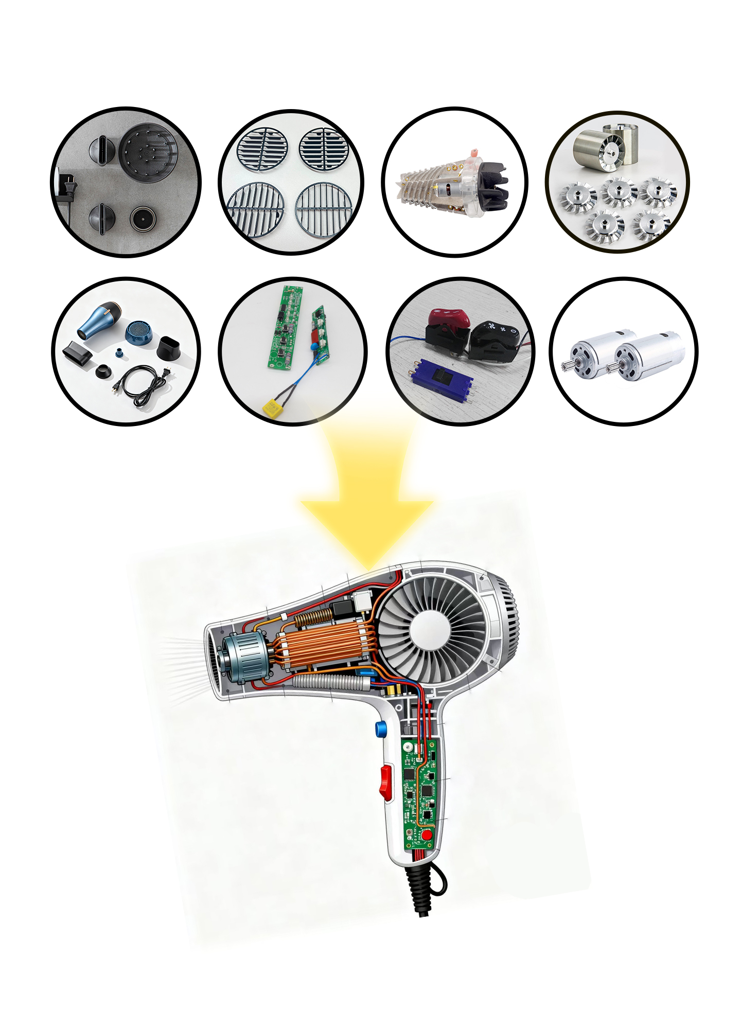 DC吹风机组合图