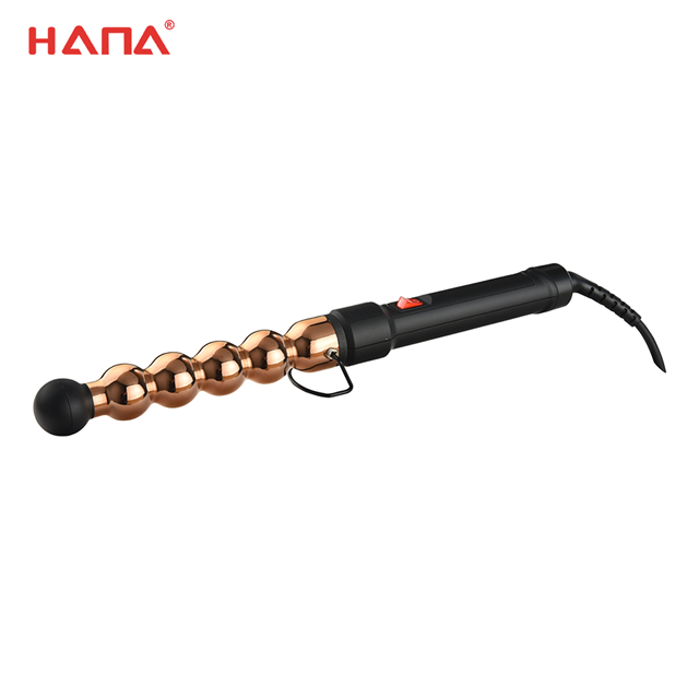 High quality rose gold ptc safety bracket rotation line heater magic hair curler,professional gourd shaped hair curler 
