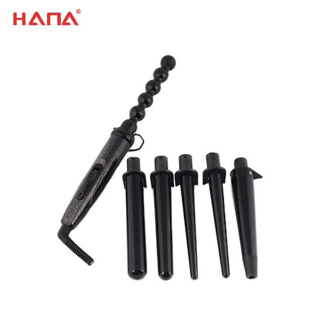 360 swivel cord assembly 3 curling barrels wand hair curler with LED lamp