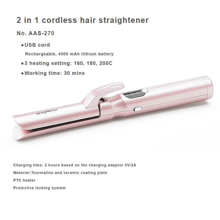 wireless 2 in 1 hair straightener curler, cordless hair straightener