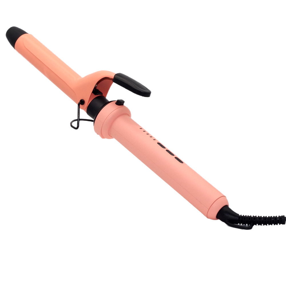 Interchangeable Ceramic 1inch Tourmaline Ceramic Barrels 210C Dual Voltage Curling Iron Wand with Clamp