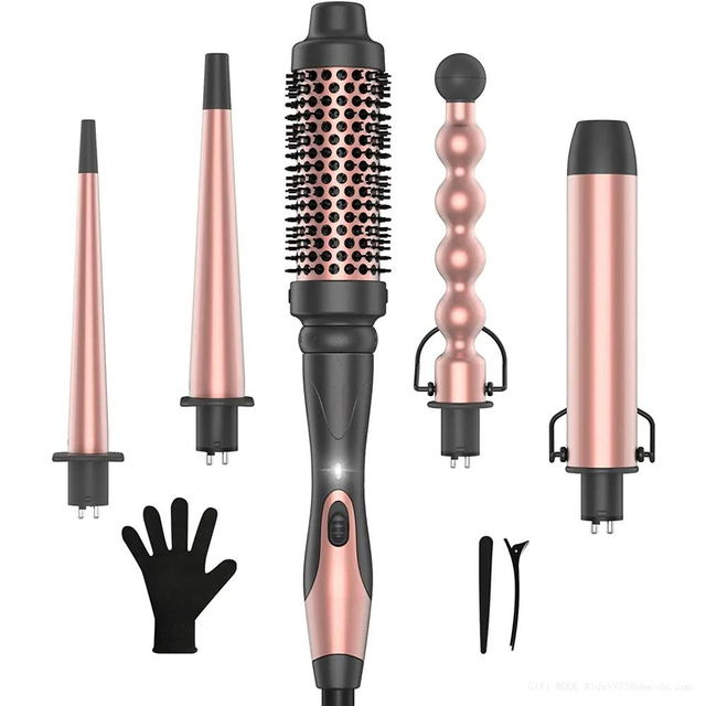 NB Wide Fast Heat Rose Gold Ionic Portable Electric Ceramic Barrel Hot Comb Heated Airless Bristle Thermal Brushes