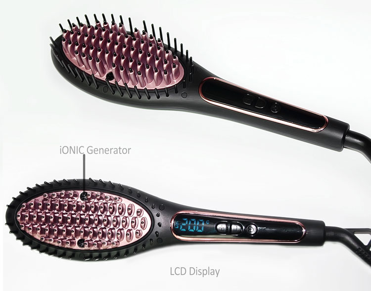 Coating hot brush hair straightener 