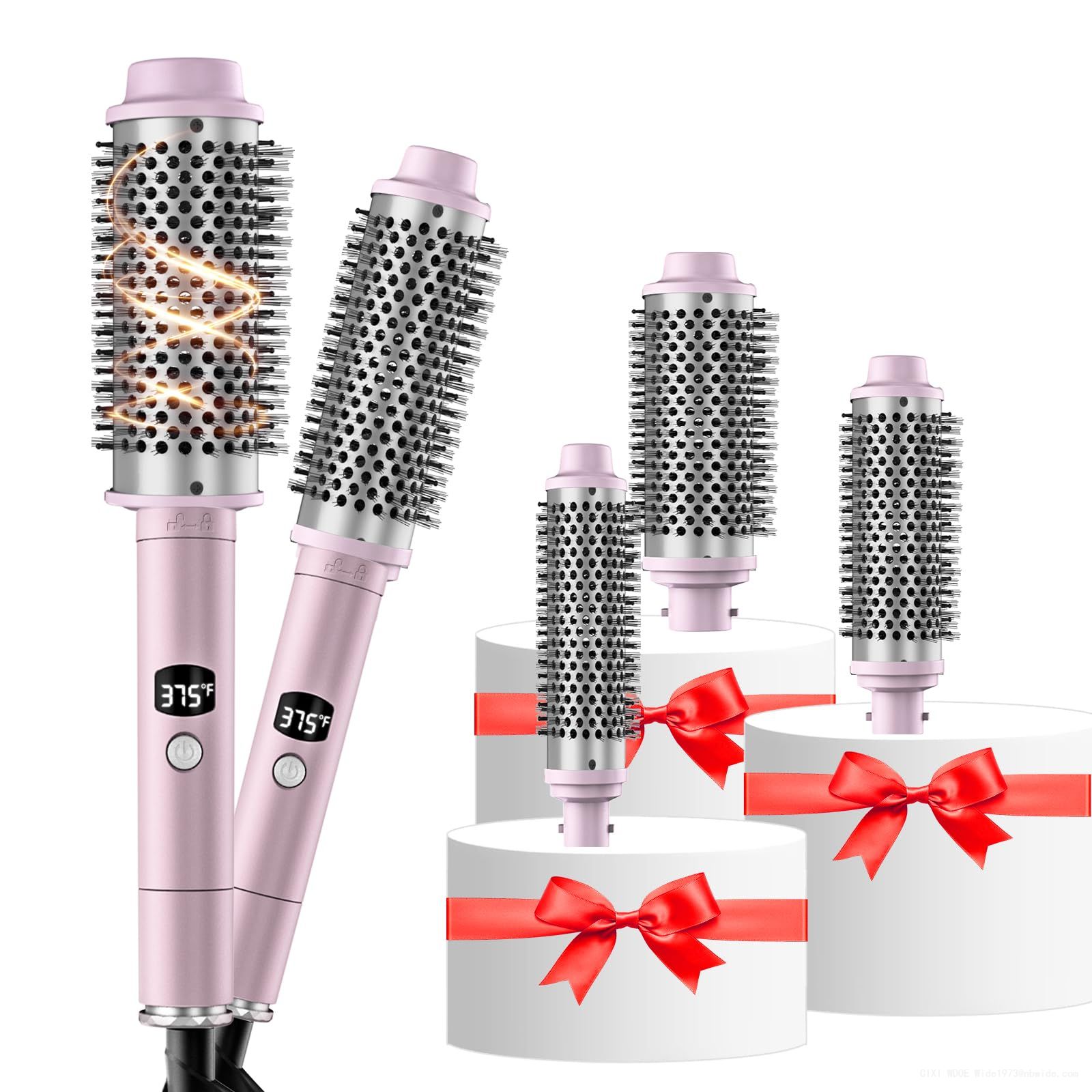 1.25/1.5/1.75 Inch Hair Styling Tools Set 3 in 1 LCD Display Heated Round Thermal Brush