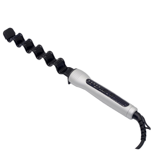 5 Temperature Setting Heats Up Instantly Professional Hair Styling Zigzag Curling Iron