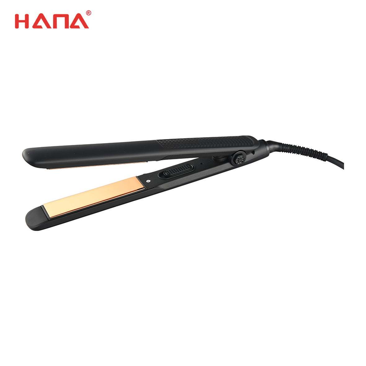 New led rotating line lock function rose gold flat iron,ceramic professional hair straightener 