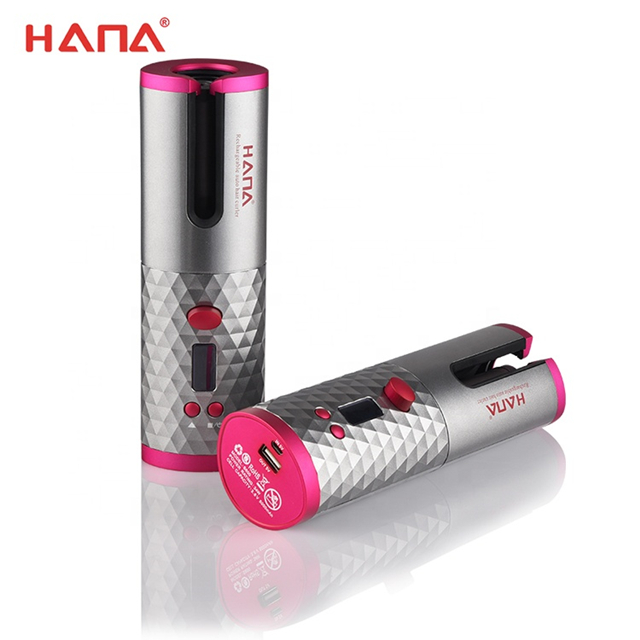 2020 New Type Rechargeable Mini Travel Wireless Rotating Hair Curler, Cordless Automatic Hair Curling Iron