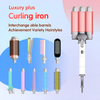 LCD Display Interchangeable Head 4 in 1 Triple Barrel Ceramic Curling Iron Hair Curler Wand