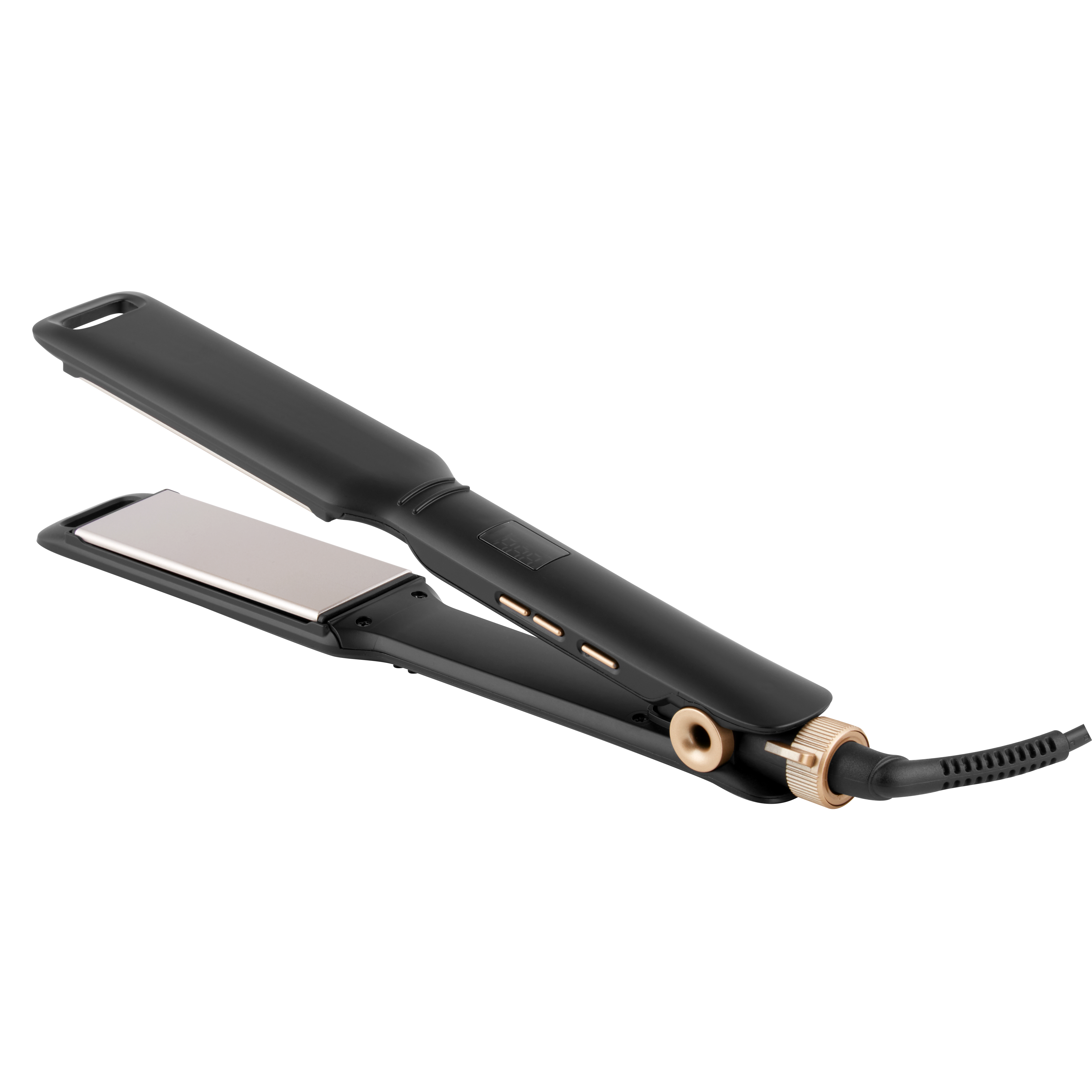 NB WIDE Professional Aluminum Electric Steam Flatiron Hair Straightener with LED Display Multi-Temperature Max 220