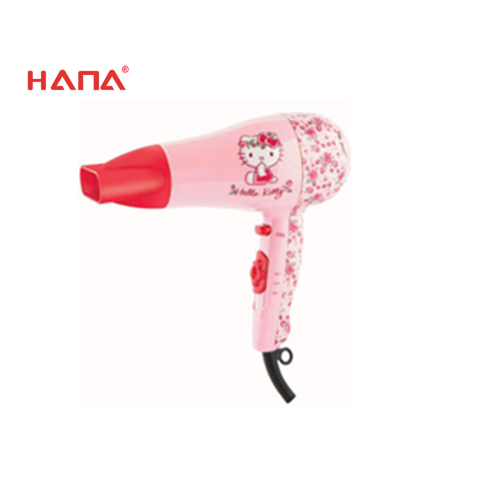  HANA adorable Childish design mini travel hair dryer pink color for girls children 