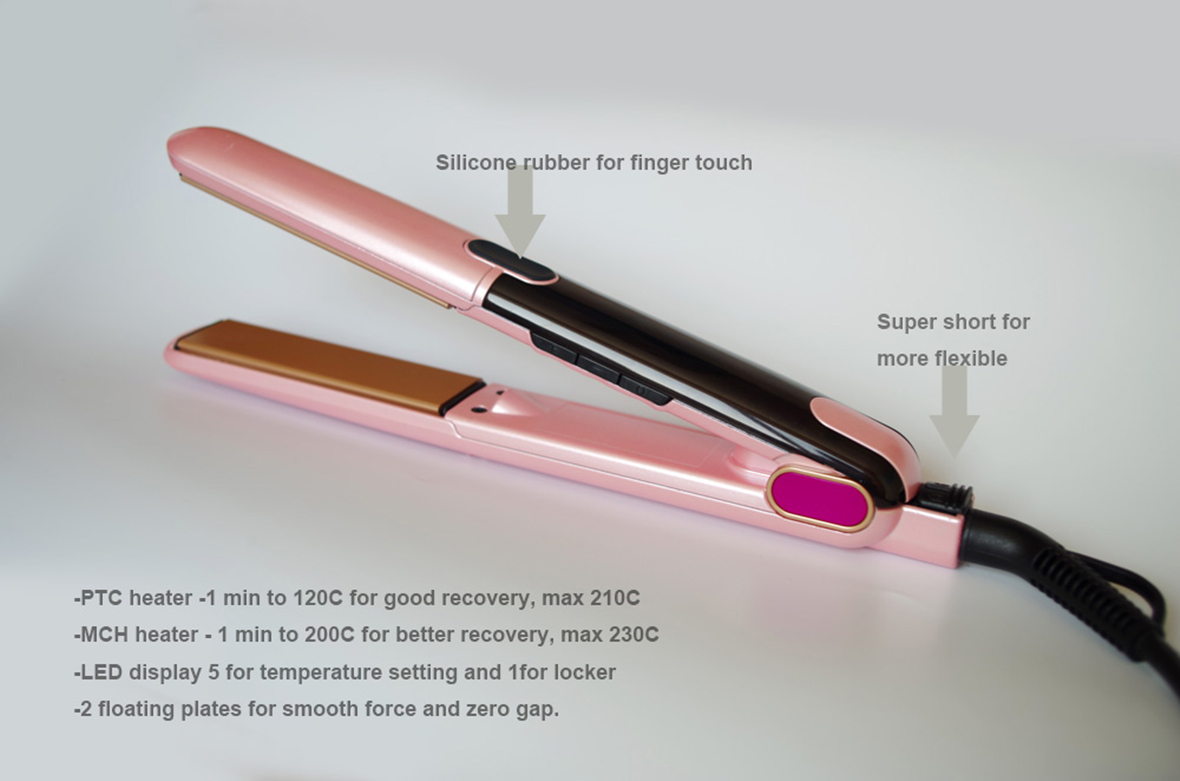 LED display function professional ceramic private label flat iron 