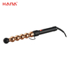 High quality rose gold ptc safety bracket rotation line heater magic hair curler,professional gourd shaped hair curler 