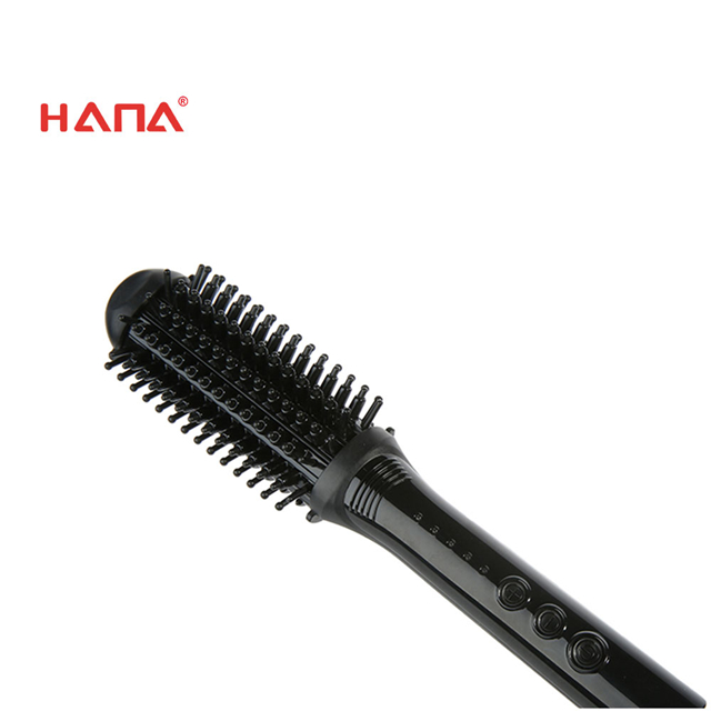 HANA infrared ceramic hair brush hair straightener brush curler