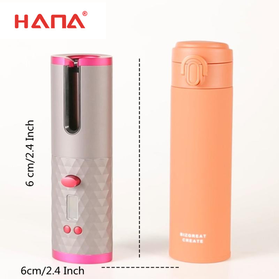 Rechargeable Mini Travel Wireless Rotating Hair Curler, Cordless Automatic Hair Curling Iron