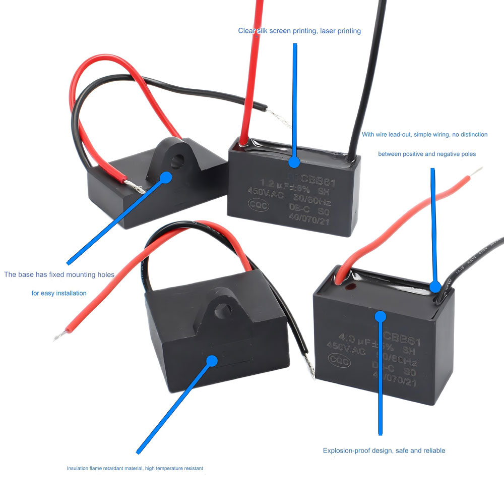 AC 380-450V 1.5Uf 2Uf 2.5Uf 3Uf 3.5Uf 4Uf Fan Capacitor
