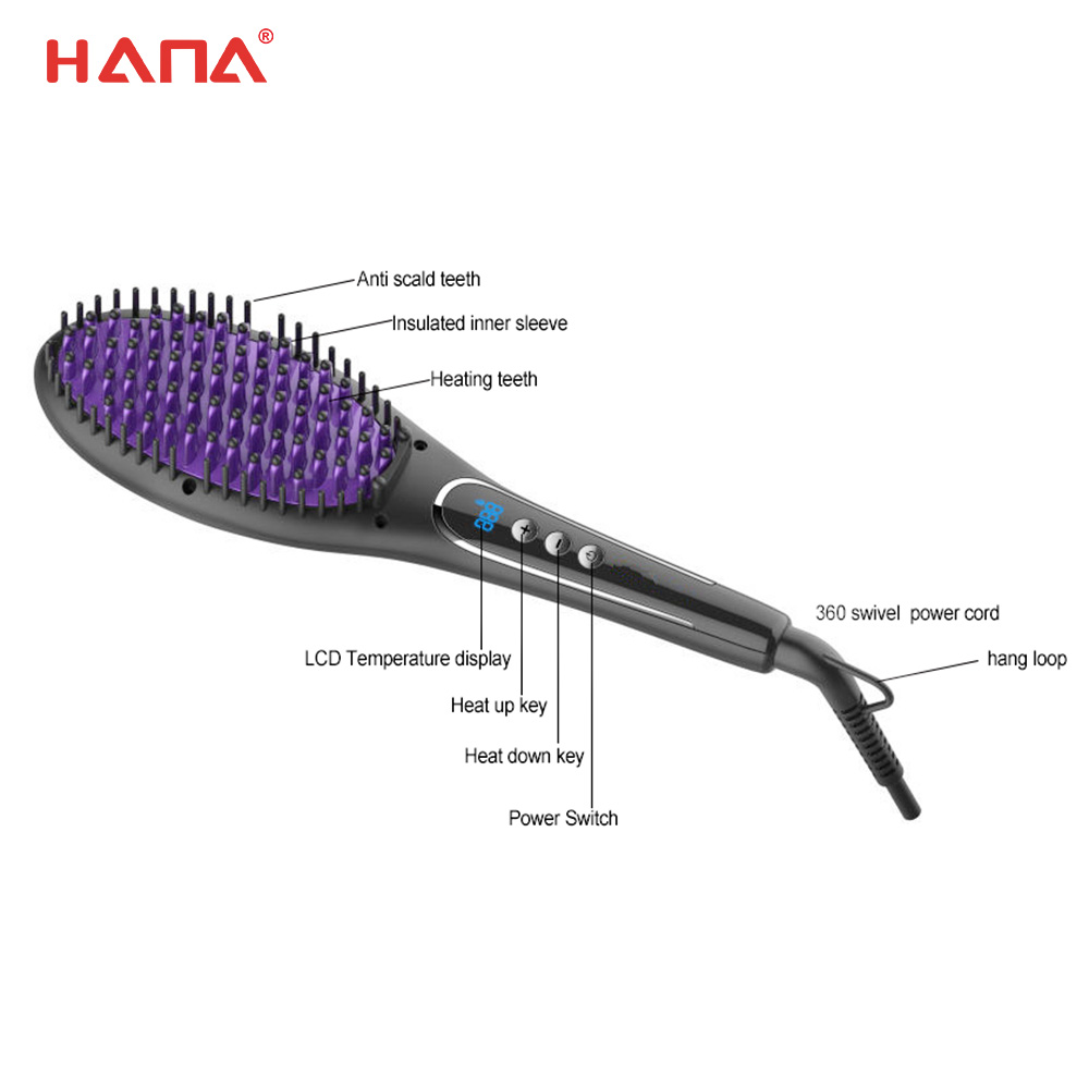 tourmaline Coating hot brush hair straightener 