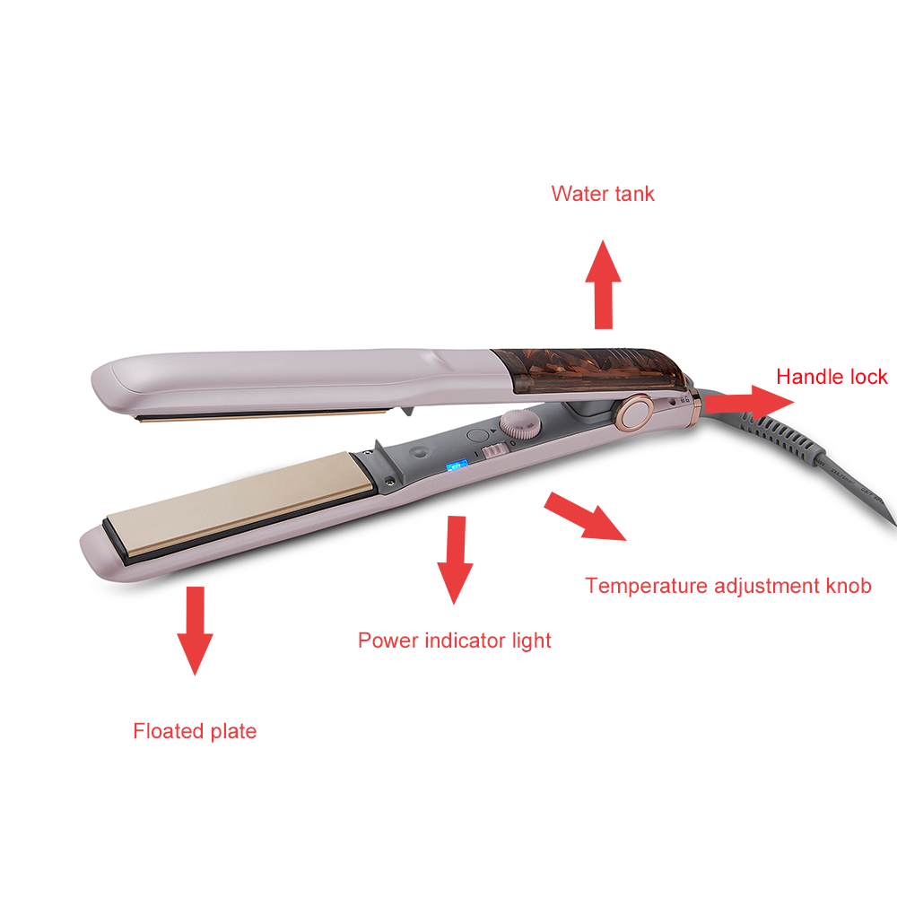 Blazing steam ion lockable handle professional 220-240V 50Hz ceramic steam hair straightener 