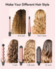 Curling Wand Set with Curling Brush And 4 Interchangeable Ceramic Curling Wand(0.5”-1.25”),Instant Heat Up