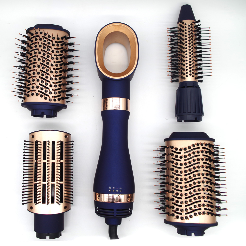 NB WIDE 1000W Ionic Hair Dryer Brush Electric 5-in-1 Hot Air Styler Concentrator Nozzle for Household Hotel Use Plastic Material